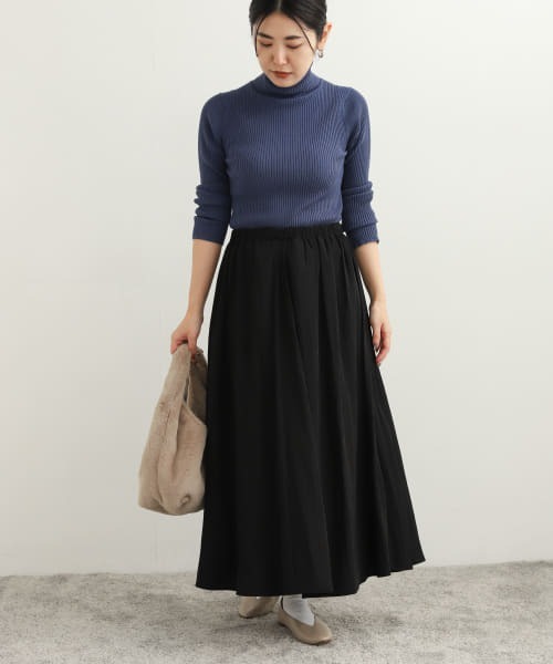 URBAN RESEARCH DOORS（アーバンリサーチドアーズ）の「ギャザーロングスカート（スカート・レディース・モカ/イエロー系その他/ブラック・MEDIUM）」の21枚目の写真