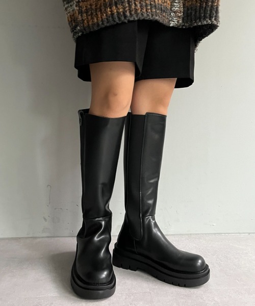 CPC SCAMP（シーピーシースキャンプ）の「【CPC SCAMP】クッションロングブーツ（ブーツ・レディース・ブラック/ブラウン・25/23/24）」の2枚目の写真