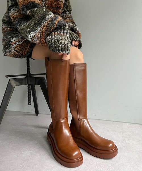 CPC SCAMP（シーピーシースキャンプ）の「【CPC SCAMP】クッションロングブーツ（ブーツ・レディース・ブラック/ブラウン・25/23/24）」の16枚目の写真