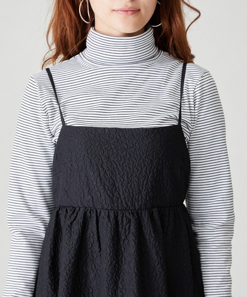 acro（アクロ）の「ぽこぽこエンボス＆チェックキャミワンピ/AC2313（ワンピース・レディース・ブラック/ベージュ/ネイビー/ブラウン/グリーン・ﾌﾘ-）」の22枚目の写真