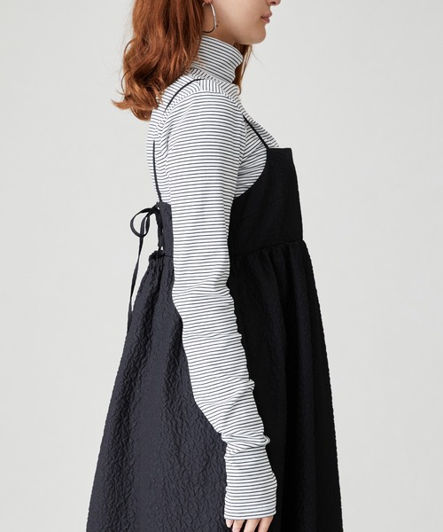 acro（アクロ）の「ぽこぽこエンボス＆チェックキャミワンピ/AC2313（ワンピース・レディース・ブラック/ベージュ/ネイビー/ブラウン/グリーン・ﾌﾘ-）」の21枚目の写真