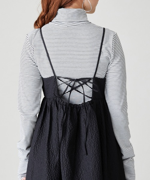 acro（アクロ）の「ぽこぽこエンボス＆チェックキャミワンピ/AC2313（ワンピース・レディース・ブラック/ベージュ/ネイビー/ブラウン/グリーン・ﾌﾘ-）」の20枚目の写真