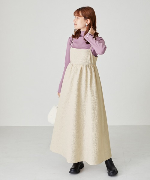 acro（アクロ）の「ぽこぽこエンボス＆チェックキャミワンピ/AC2313（ワンピース・レディース・ブラック/ベージュ/ネイビー/ブラウン/グリーン・ﾌﾘ-）」の16枚目の写真