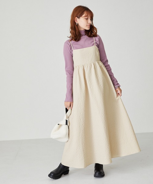 acro（アクロ）の「ぽこぽこエンボス＆チェックキャミワンピ/AC2313（ワンピース・レディース・ブラック/ベージュ/ネイビー/ブラウン/グリーン・ﾌﾘ-）」の15枚目の写真