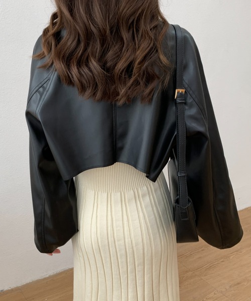 美品✨アドーア ノーカラージャケット ショート丈 フレアスリーブ 36 セール】 【セットアップ可】バイカラーショートジャケット