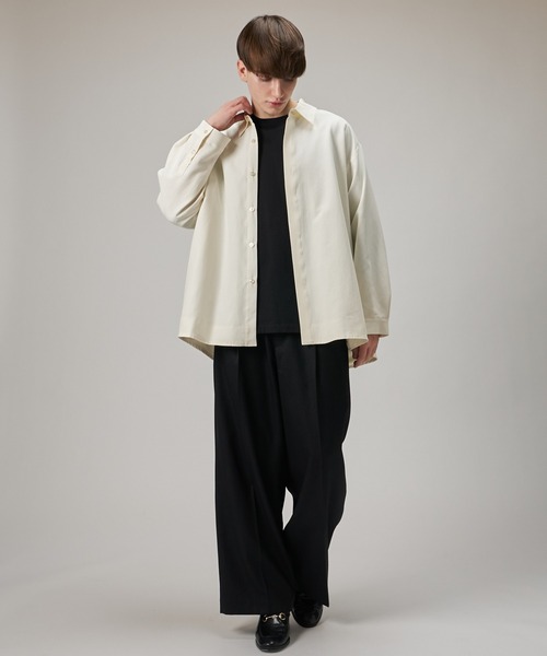 Lui's（ルイス）の「テーラードシャツブルゾン（シャツ/ブラウス・メンズ・オフホワイト/ブラック・S/M）」の7枚目の写真