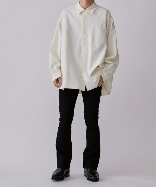Lui's（ルイス）の「テーラードシャツブルゾン（シャツ/ブラウス・メンズ・オフホワイト/ブラック・S/M）」の8枚目の写真