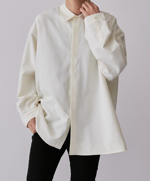 Lui's（ルイス）の「テーラードシャツブルゾン（シャツ/ブラウス・メンズ・オフホワイト/ブラック・S/M）」の11枚目の写真