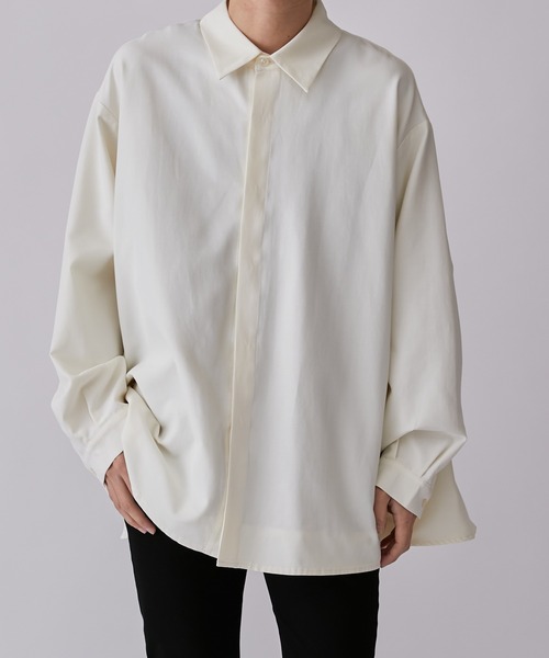 Lui's（ルイス）の「テーラードシャツブルゾン（シャツ/ブラウス・メンズ・オフホワイト/ブラック・S/M）」の12枚目の写真