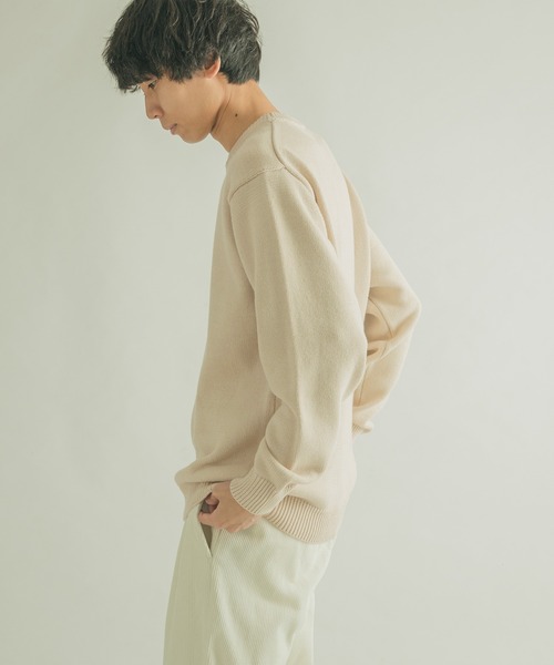 FORK&SPOON（フォークアンドスプーン）の「FORK&SPOON　天竺クルーネックニットプルオーバー（ニット/セーター・メンズ・ブラウン/アイボリー・4/5）」の8枚目の写真