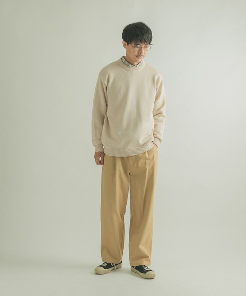 FORK&SPOON（フォークアンドスプーン）の「FORK&SPOON　天竺クルーネックニットプルオーバー（ニット/セーター・メンズ・ブラウン/アイボリー・4/5）」の16枚目の写真