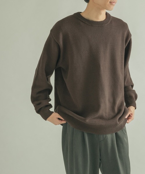 FORK&SPOON（フォークアンドスプーン）の「FORK&SPOON　天竺クルーネックニットプルオーバー（ニット/セーター・メンズ・ブラウン/アイボリー・4/5）」の17枚目の写真