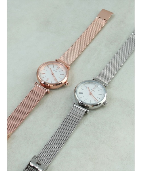 Three Four Time（ｽﾘｰﾌｫｰﾀｲﾑ）の「5気圧防水メッシュウォッチ　/　時計（アナログ腕時計・レディース・ピンク/シルバー・FREE）」の10枚目の写真