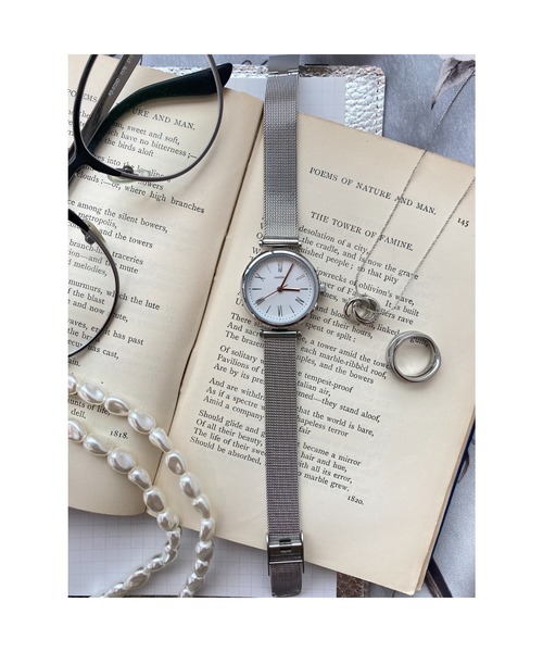 Three Four Time（ｽﾘｰﾌｫｰﾀｲﾑ）の「5気圧防水メッシュウォッチ　/　時計（アナログ腕時計・レディース・ピンク/シルバー・FREE）」の8枚目の写真