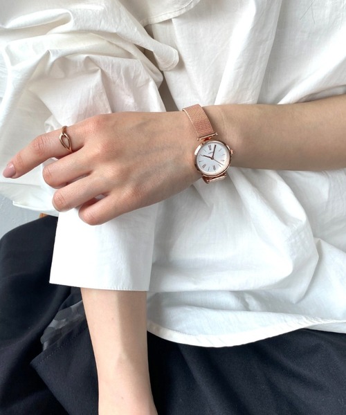 Three Four Time（ｽﾘｰﾌｫｰﾀｲﾑ）の「5気圧防水メッシュウォッチ　/　時計（アナログ腕時計・レディース・ピンク/シルバー・FREE）」の16枚目の写真