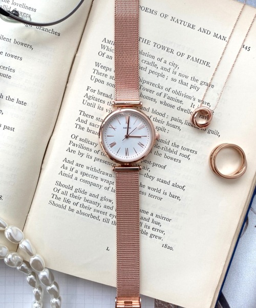 Three Four Time（ｽﾘｰﾌｫｰﾀｲﾑ）の「5気圧防水メッシュウォッチ　/　時計（アナログ腕時計・レディース・ピンク/シルバー・FREE）」の20枚目の写真