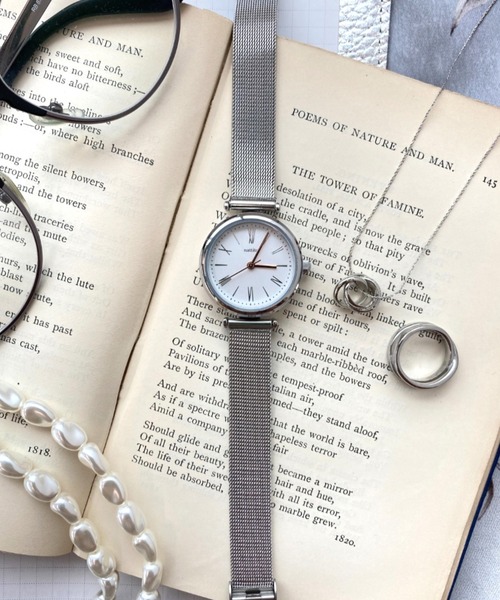 Three Four Time（ｽﾘｰﾌｫｰﾀｲﾑ）の「5気圧防水メッシュウォッチ　/　時計（アナログ腕時計・レディース・ピンク/シルバー・FREE）」の21枚目の写真