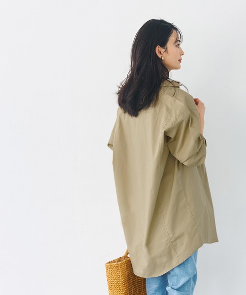 coca（coca）（コカ）の「綿ブロードオーバーシャツ（シャツ/ブラウス・レディース・ベージュ/ホワイト/ブルー・M/L）」の8枚目の写真