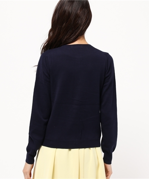 NATURAL BEAUTY BASIC（ナチュラルビューティーベーシック）の「【Sweet4月号掲載】ハトメ釦コットンニットカーディガン（カーディガン/ボレロ・レディース・ホワイト系その他/オフホワイト/ブルー/ネイビー/ダークブルー・MEDIUM）」の8枚目の写真