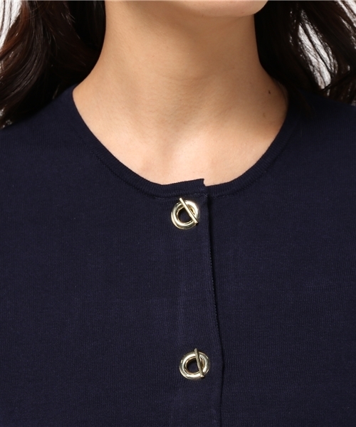 NATURAL BEAUTY BASIC（ナチュラルビューティーベーシック）の「【Sweet4月号掲載】ハトメ釦コットンニットカーディガン（カーディガン/ボレロ・レディース・ホワイト系その他/オフホワイト/ブルー/ネイビー/ダークブルー・MEDIUM）」の9枚目の写真