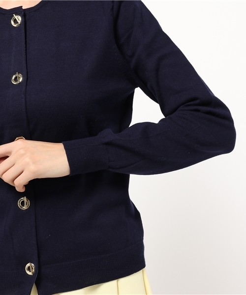 NATURAL BEAUTY BASIC（ナチュラルビューティーベーシック）の「【Sweet4月号掲載】ハトメ釦コットンニットカーディガン（カーディガン/ボレロ・レディース・ホワイト系その他/オフホワイト/ブルー/ネイビー/ダークブルー・MEDIUM）」の10枚目の写真