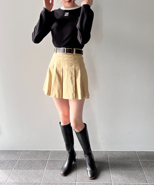 one way(ワンウェイ)の「ベルスリーブ配色テレコトップス(Tシャツ/カットソー・レディース・ホワイト/ブラック/ライトピンク・FREE)」の8枚目の写真