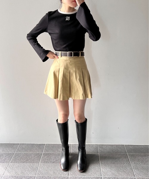 one way(ワンウェイ)の「ベルスリーブ配色テレコトップス(Tシャツ/カットソー・レディース・ホワイト/ブラック/ライトピンク・FREE)」の9枚目の写真