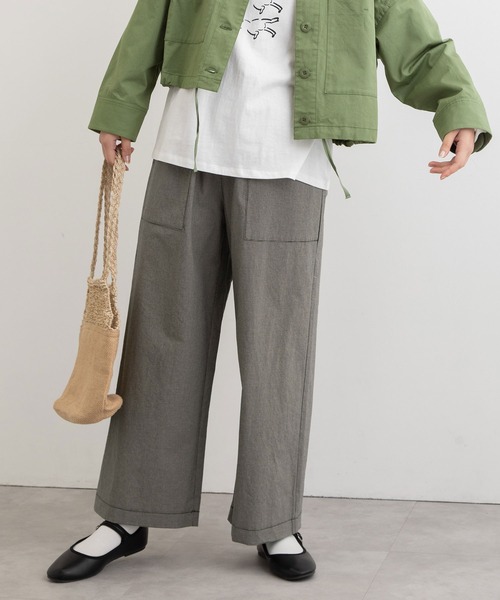 POU DOU DOU(プードゥドゥ)の「コットンサテンストレッチクロップドパンツ(その他パンツ・レディース・ブラック/ブラック系その他/スミクロ・3)」の3枚目の写真