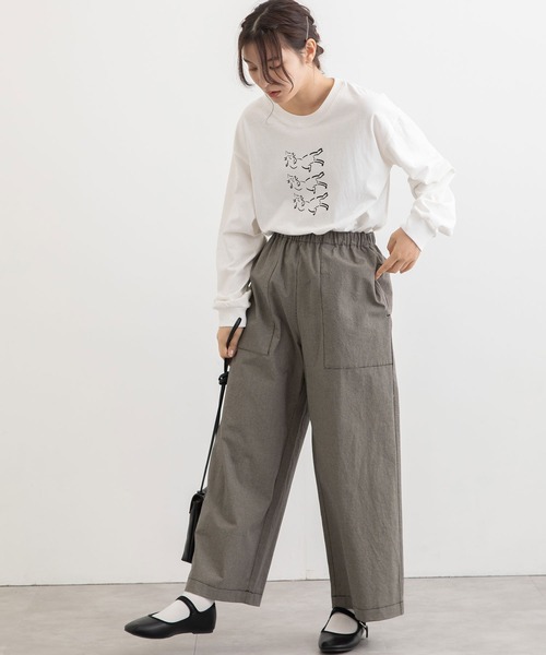 POU DOU DOU(プードゥドゥ)の「コットンサテンストレッチクロップドパンツ(その他パンツ・レディース・ブラック/ブラック系その他/スミクロ・3)」の14枚目の写真