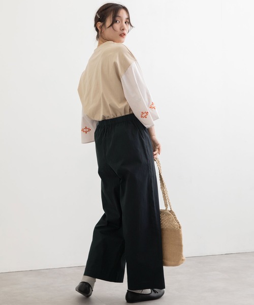 POU DOU DOU(プードゥドゥ)の「コットンサテンストレッチクロップドパンツ(その他パンツ・レディース・ブラック/ブラック系その他/スミクロ・3)」の22枚目の写真