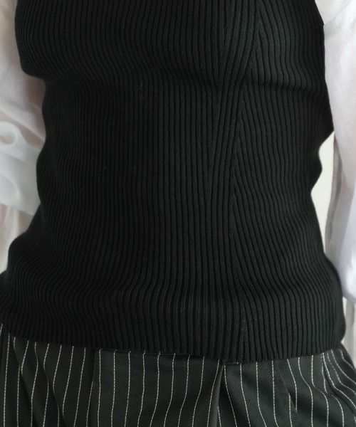 PAGEBOY(ページボーイ)の「リブコルセットビスチェ(ベスト・レディース・ブラック/オフホワイト/グレー・FREE)」の19枚目の写真