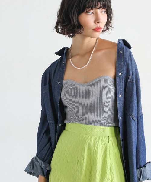 PAGEBOY(ページボーイ)の「リブコルセットビスチェ(ベスト・レディース・ブラック/オフホワイト/グレー・FREE)」の22枚目の写真