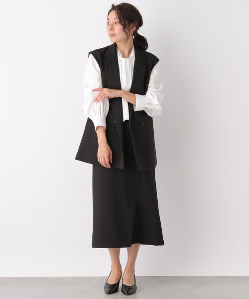 LEPSIM（レプシィム）の「キレイめダブルテーラードジレ　173172（その他アウター・レディース・ベージュ系その他/ブラック・FREE）」の16枚目の写真