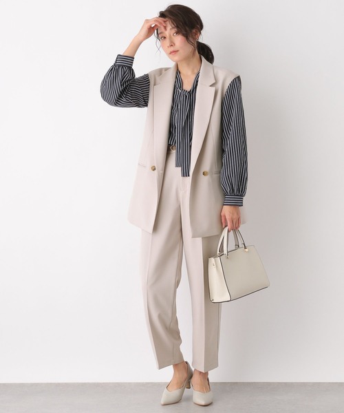 LEPSIM（レプシィム）の「キレイめダブルテーラードジレ　173172（その他アウター・レディース・ベージュ系その他/ブラック・FREE）」の6枚目の写真