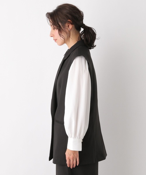 LEPSIM（レプシィム）の「キレイめダブルテーラードジレ　173172（その他アウター・レディース・ベージュ系その他/ブラック・FREE）」の10枚目の写真