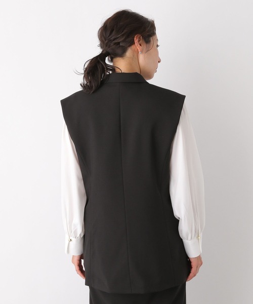 LEPSIM（レプシィム）の「キレイめダブルテーラードジレ　173172（その他アウター・レディース・ベージュ系その他/ブラック・FREE）」の14枚目の写真