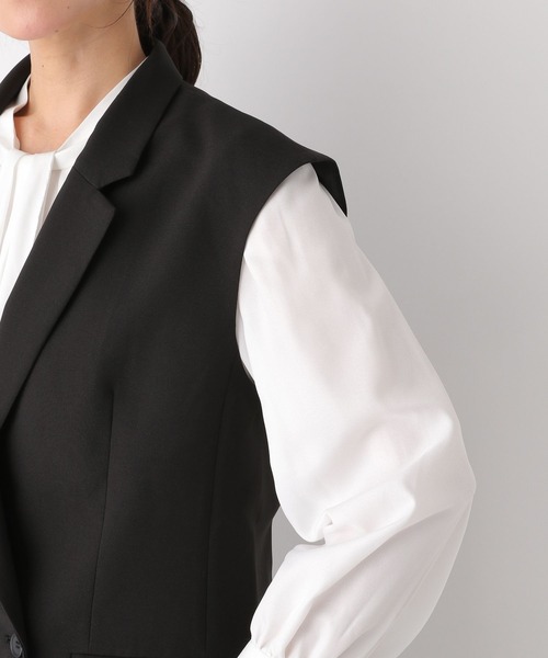 LEPSIM（レプシィム）の「キレイめダブルテーラードジレ　173172（その他アウター・レディース・ベージュ系その他/ブラック・FREE）」の3枚目の写真