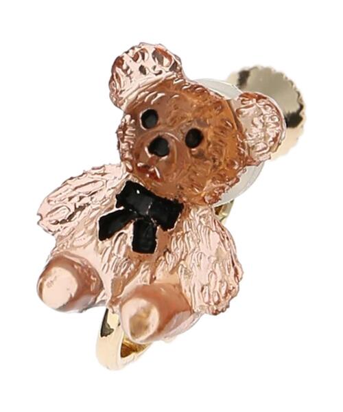 ehka sopo(エヘカソポ)の「くまイヤリング(ピアス(両耳用)・レディース・オフホワイト/ブラウン・フリ-)」の5枚目の写真