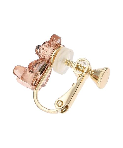 ehka sopo(エヘカソポ)の「くまイヤリング(ピアス(両耳用)・レディース・オフホワイト/ブラウン・フリ-)」の4枚目の写真