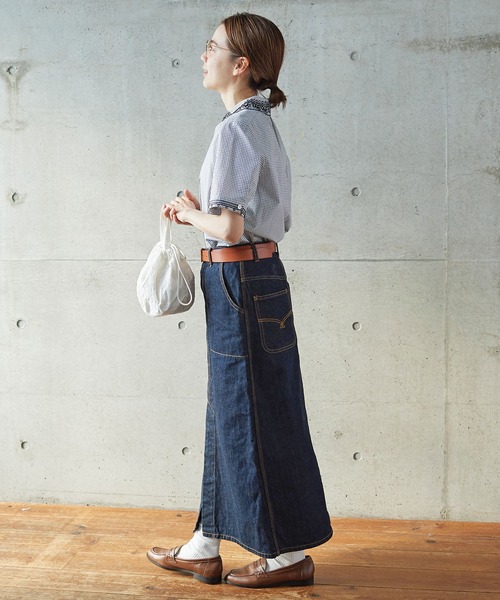 PAR ICI（パーリッシィ）の「コードお花刺繍 半袖ブラウス（シャツ/ブラウス・レディース・チェック/ホワイト/ネイビー・FREE）」の12枚目の写真