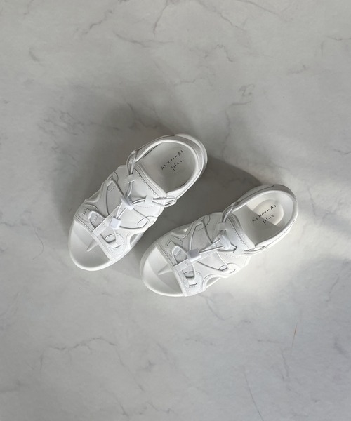 AS KNOW AS plus（アズノゥアズプラス）の「○オープン 厚底 スニーカーサンダル（サンダル・レディース・アイボリー/ブラック/グレー/ブラック×ホワイト・M/L）」の20枚目の写真