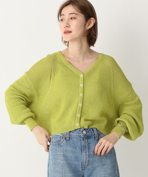 A part by（アパートバイ）の「メッシュVネックカーディガン（カーディガン/ボレロ・レディース・アイボリー/ブラック/ブラウン系その他2/グリーン系その他2・FREE）」の8枚目の写真