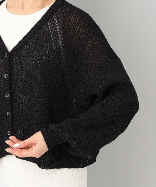 アパートバイ ペーパーメッシュVカーディガン ネイビー A part by｜ペーパーメッシュVカーディガン | Rakuten Fashion