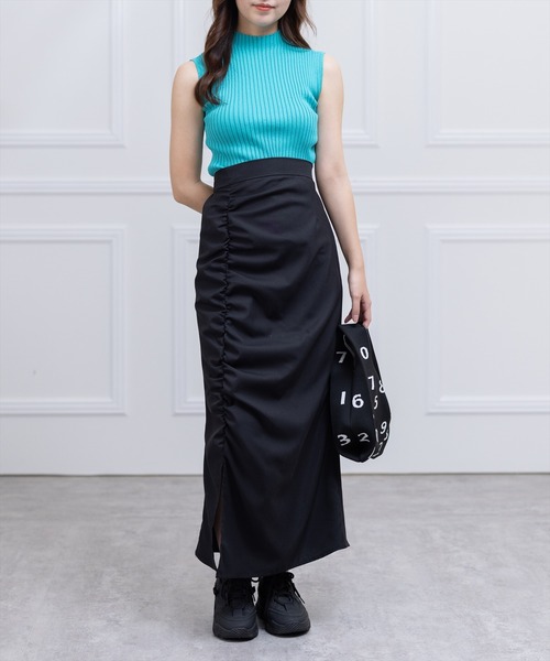 clear(クリア)の「サイドギャザースカート(スカート・レディース・ブラック/ベージュ/ブルーグレー・F)」の12枚目の写真