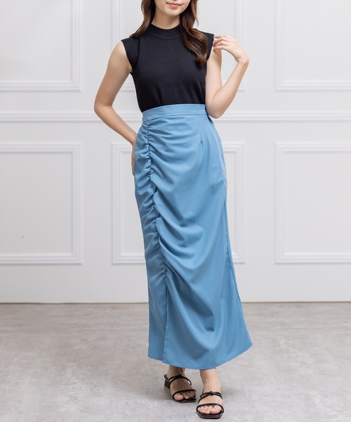 clear(クリア)の「サイドギャザースカート(スカート・レディース・ブラック/ベージュ/ブルーグレー・F)」の15枚目の写真