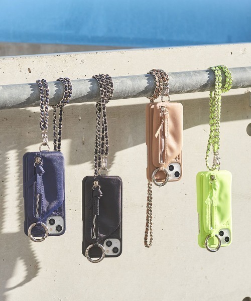 ajew（エジュー）の「ajew/エジュー/Dress NYLON チェーンストラップ12Pro/12（スマホケース/カバー・レディース・ネイビー/ベージュ/イエロー/ブラック・FREE）」の17枚目の写真