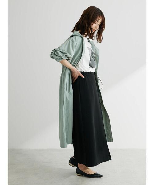 Green　Parks（グリーンパークス）の「カットジョーゼットIラインスカート（スカート・レディース・ブラック/グリーン/アイボリー・FREE）」の12枚目の写真