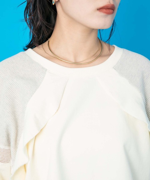 Eimee Law(エイミーロウ)の「ラグラン2WAYロゴトップス(Tシャツ/カットソー・レディース・アイボリー/ブラック・38)」の16枚目の写真