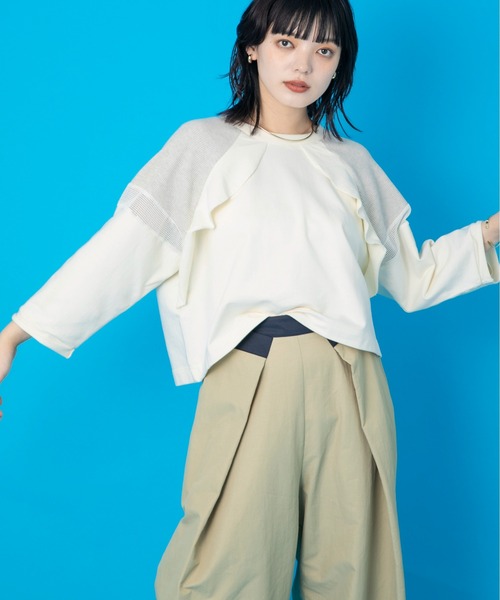 Eimee Law(エイミーロウ)の「ラグラン2WAYロゴトップス(Tシャツ/カットソー・レディース・アイボリー/ブラック・38)」の21枚目の写真