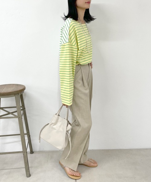 SHENERY（シーナリー）の「クレイジーパターンボーダーカットソー（Tシャツ/カットソー・レディース・グリーン/ブルー・FREE）」の4枚目の写真